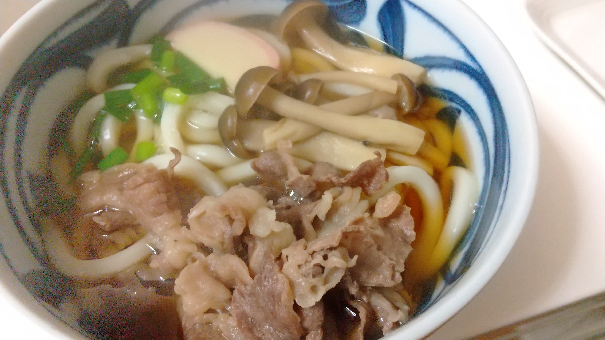 しめじ＊肉のかけうどん