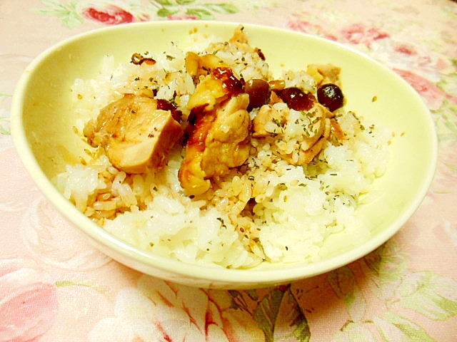 バジル香る 鶏肉とブナシメジのガリマヨ混ぜご飯 レシピ 作り方 By 小太郎１２１２ 楽天レシピ
