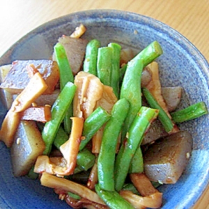 いんげん豆蒟蒻メンマコチュジャン炒り