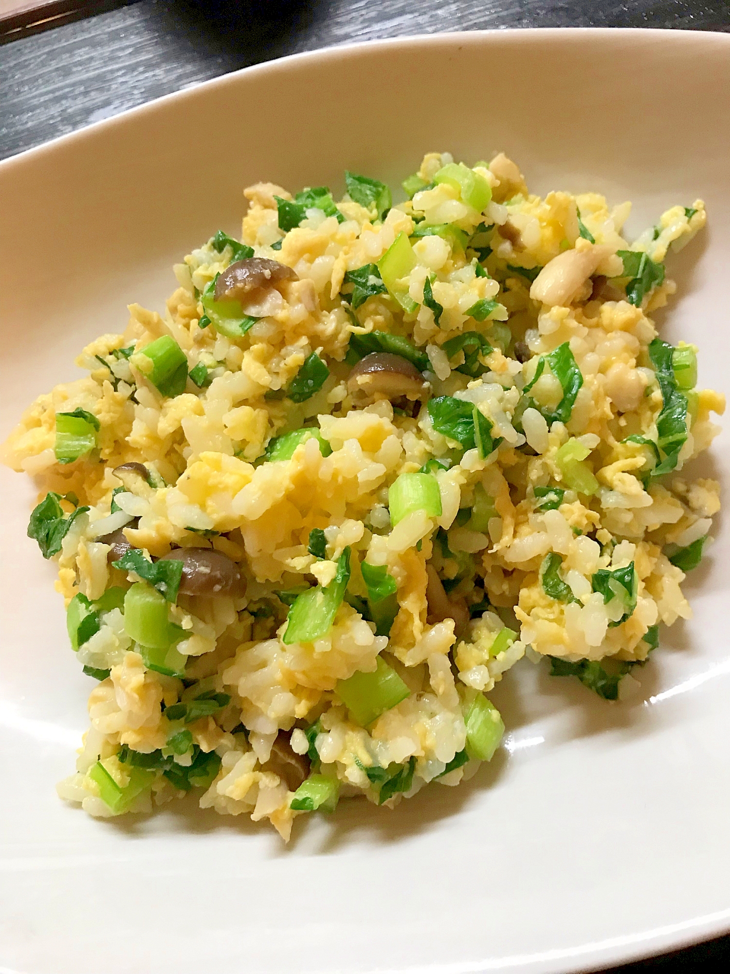 しめじと青菜の卵炒飯