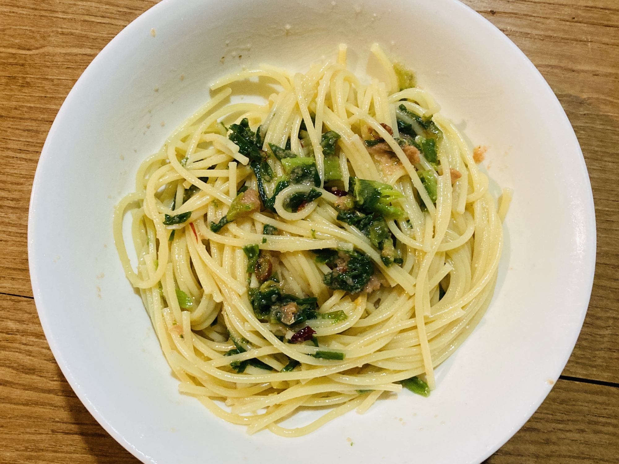 ニラの明太パスタ