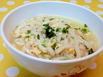 【離乳食】鶏ミンチ＆わかめの煮込みうどん