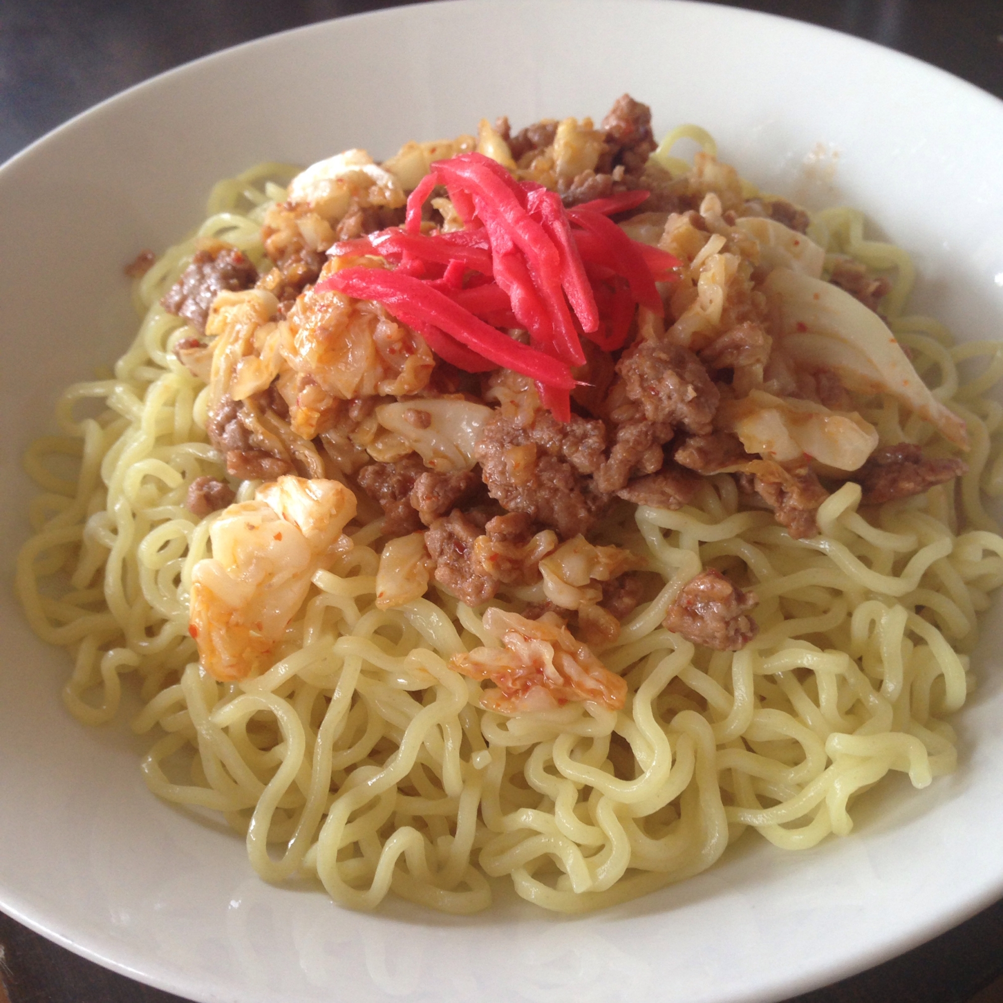 キャベツとひき肉deジャージャー麺風♪