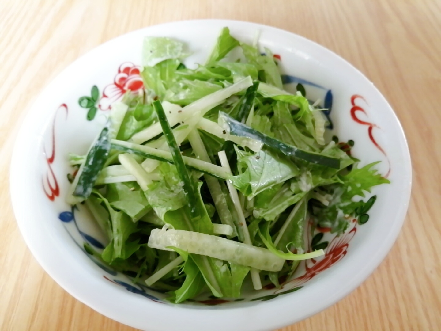 水菜ときゅうりのマヨサラダ
