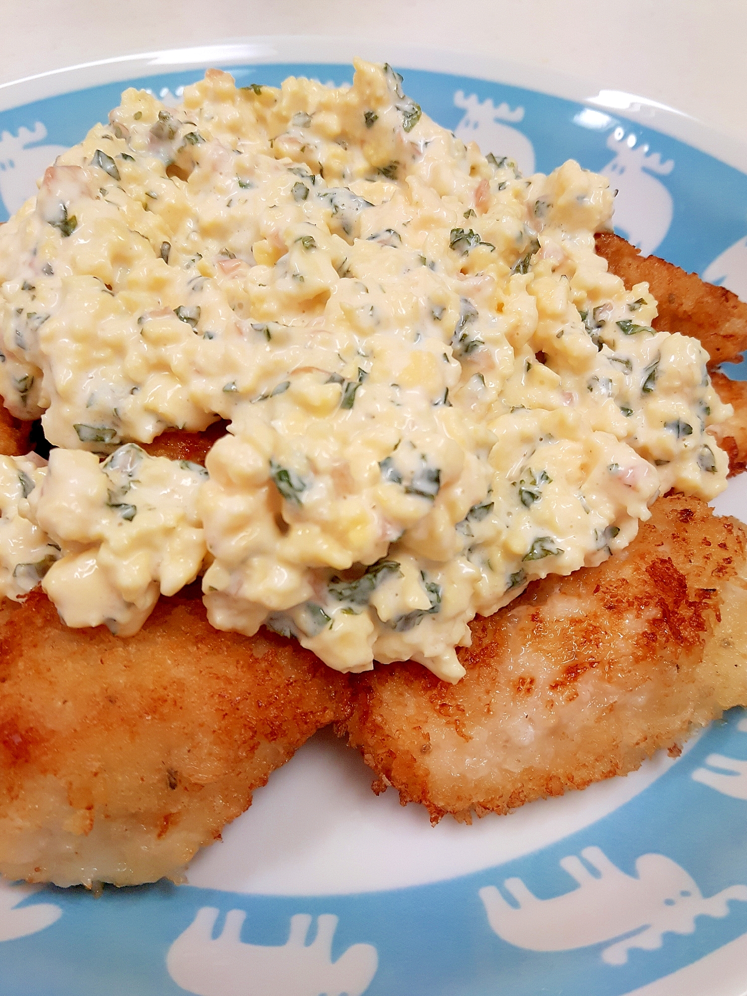 鶏むね肉のチキンカツwith梅 大葉のタルタル レシピ 作り方 By Acchan66 楽天レシピ