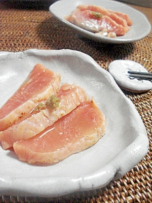 炙りサーモン＠オリーブソルト