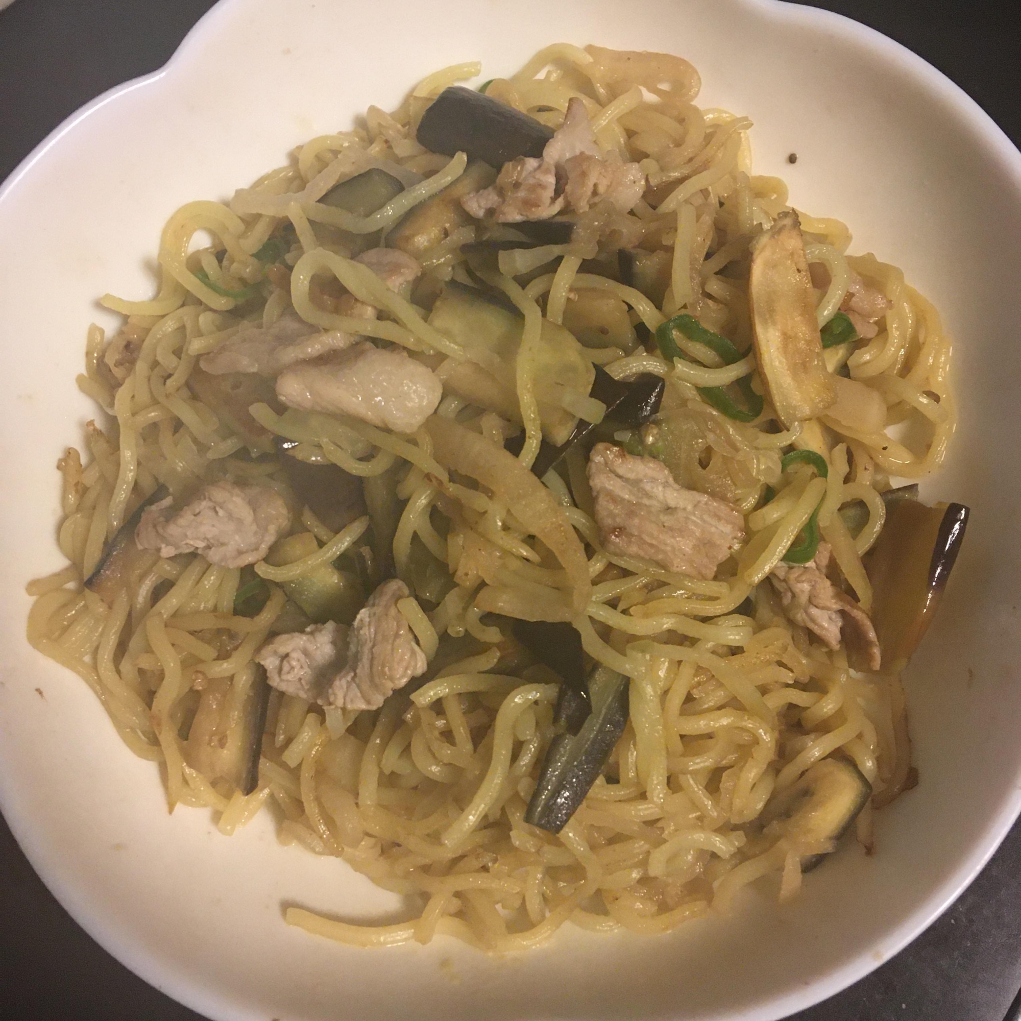 大根 なす 豚肉 唐辛子 塩焼きそば