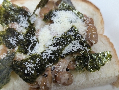 簡単一品！納豆と海苔のトースト