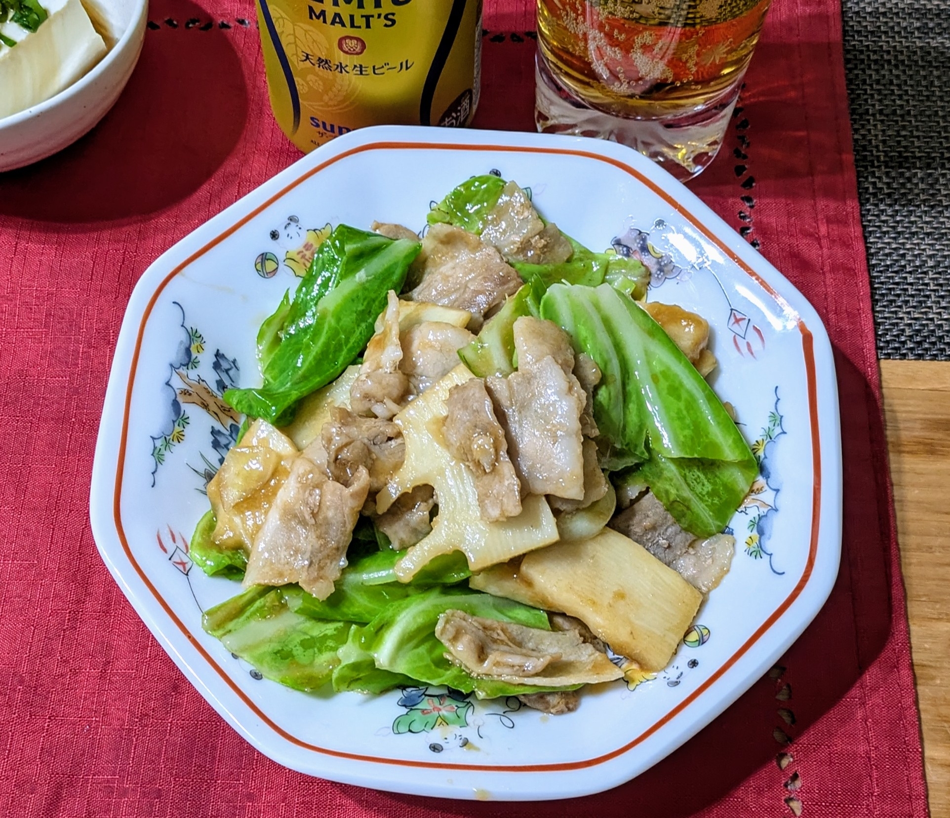 【主菜】筍と豚バラのオイスターソース炒め