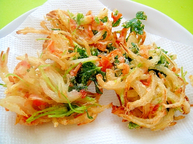 玉ねぎと干し桜海老 三つ葉のかき揚げ レシピ 作り方 By Mint74 楽天レシピ 玉ねぎと干し桜海老 三つ葉のかき揚げ レシピ 作り方 By Mint74 楽天レシピ