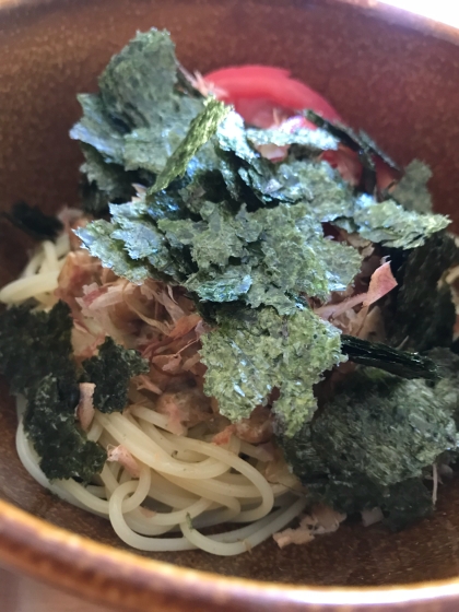 梅と納豆の冷製パスタ