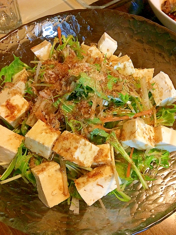 簡単 豆腐と水菜のサラダ レシピ 作り方 By きのこのみみ 楽天レシピ