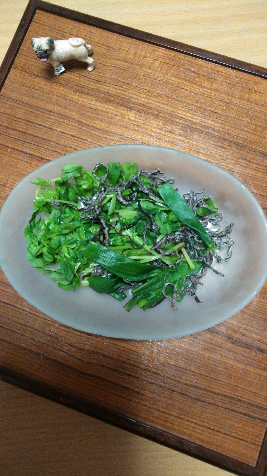 豆苗の塩昆布和え