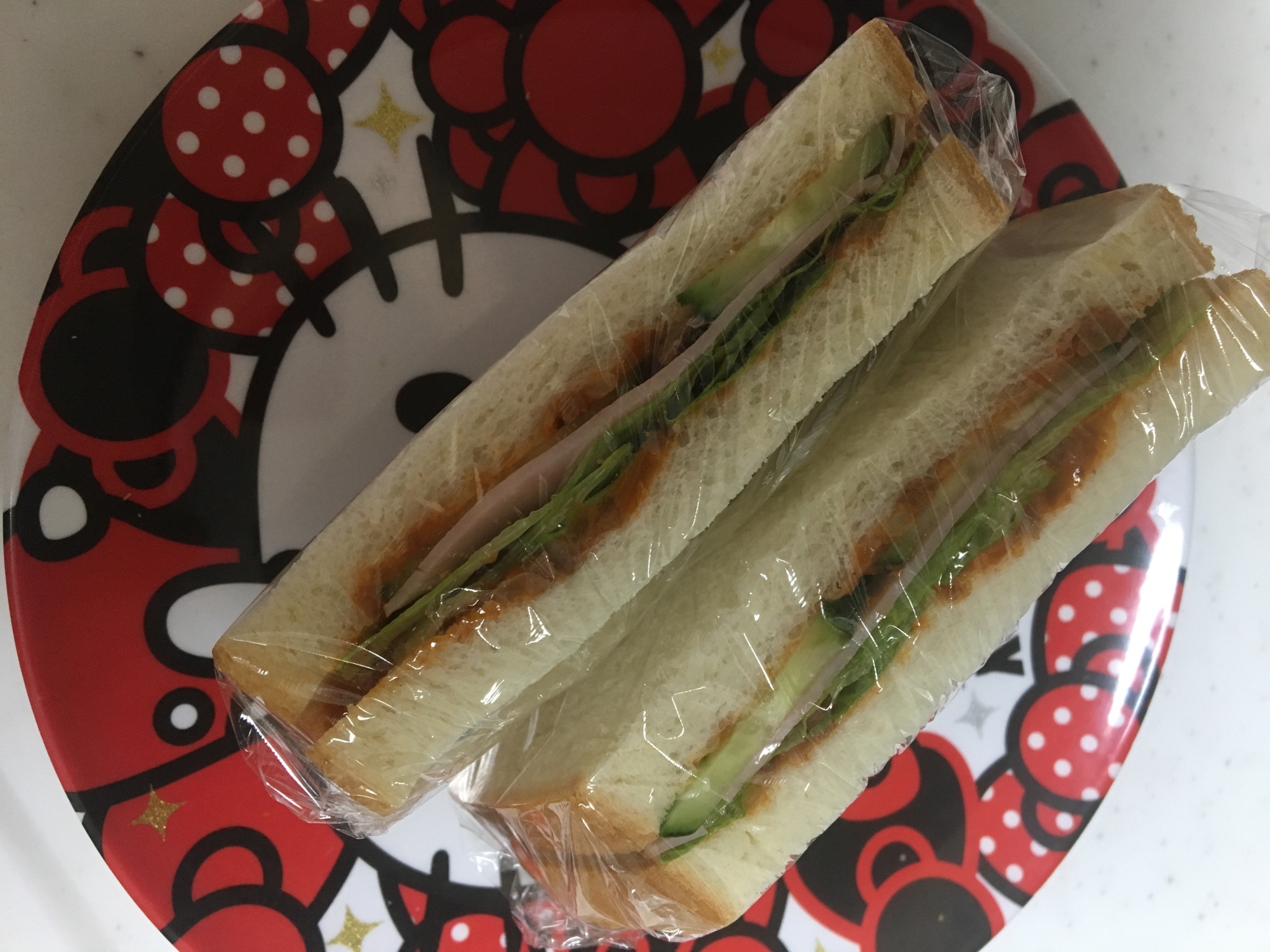 食パンで☆ミートソースで☆焼きハムサンドイッチ☆