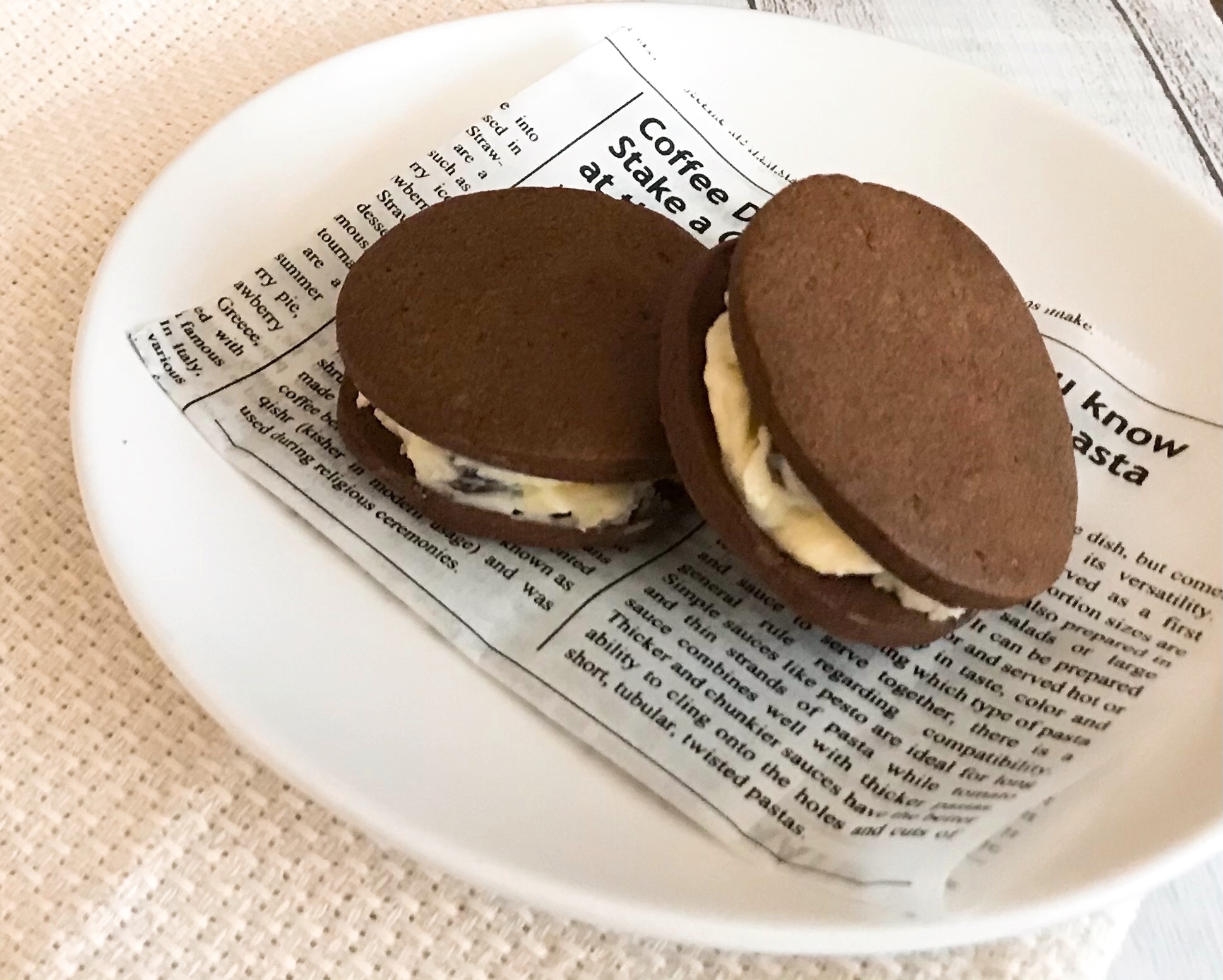 ココアクッキーのレーズンバターサンド レシピ 作り方 By Tai 楽天レシピ