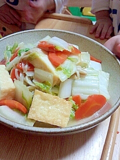 白菜と厚揚げで♪じんわり美味しい炒め煮