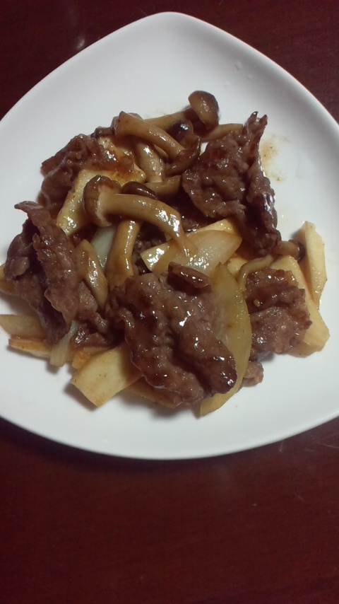 牛肉と長芋の焼き肉のタレ炒め