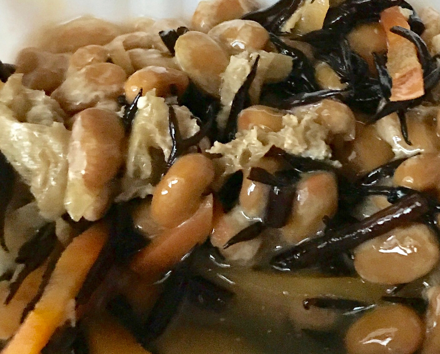 ひじきの煮物で♪納豆の和え物