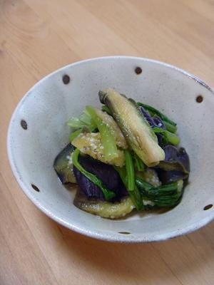 とろとろ茄子と小松菜のポン酢和え