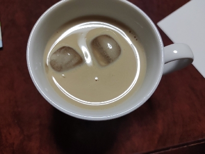 今日は暑かったのでアイスのコーヒー牛乳にしました。