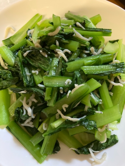 ご飯がすすむ！あっさり味のしらす入り青菜炒め