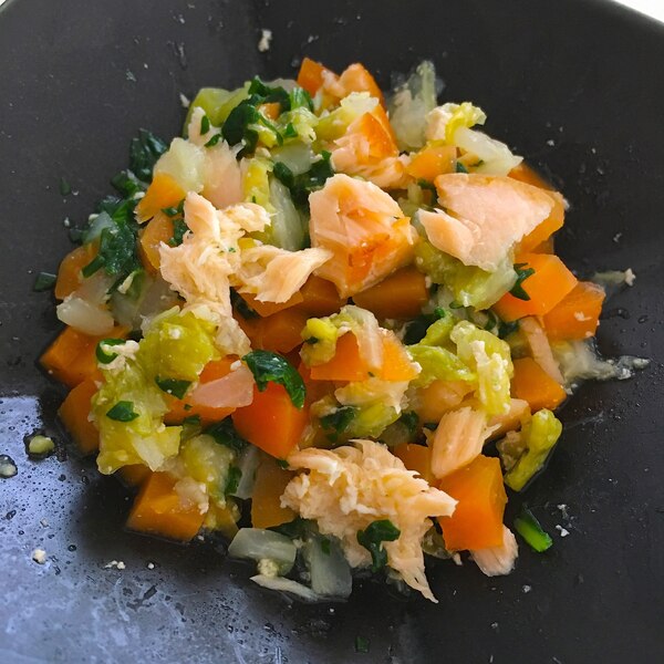 離乳食完了期 サーモンと野菜の和え物 レシピ 作り方 By りし 楽天レシピ 離乳食完了期 サーモンと野菜の和え物 レシピ 作り方 By りし 楽天レシピ