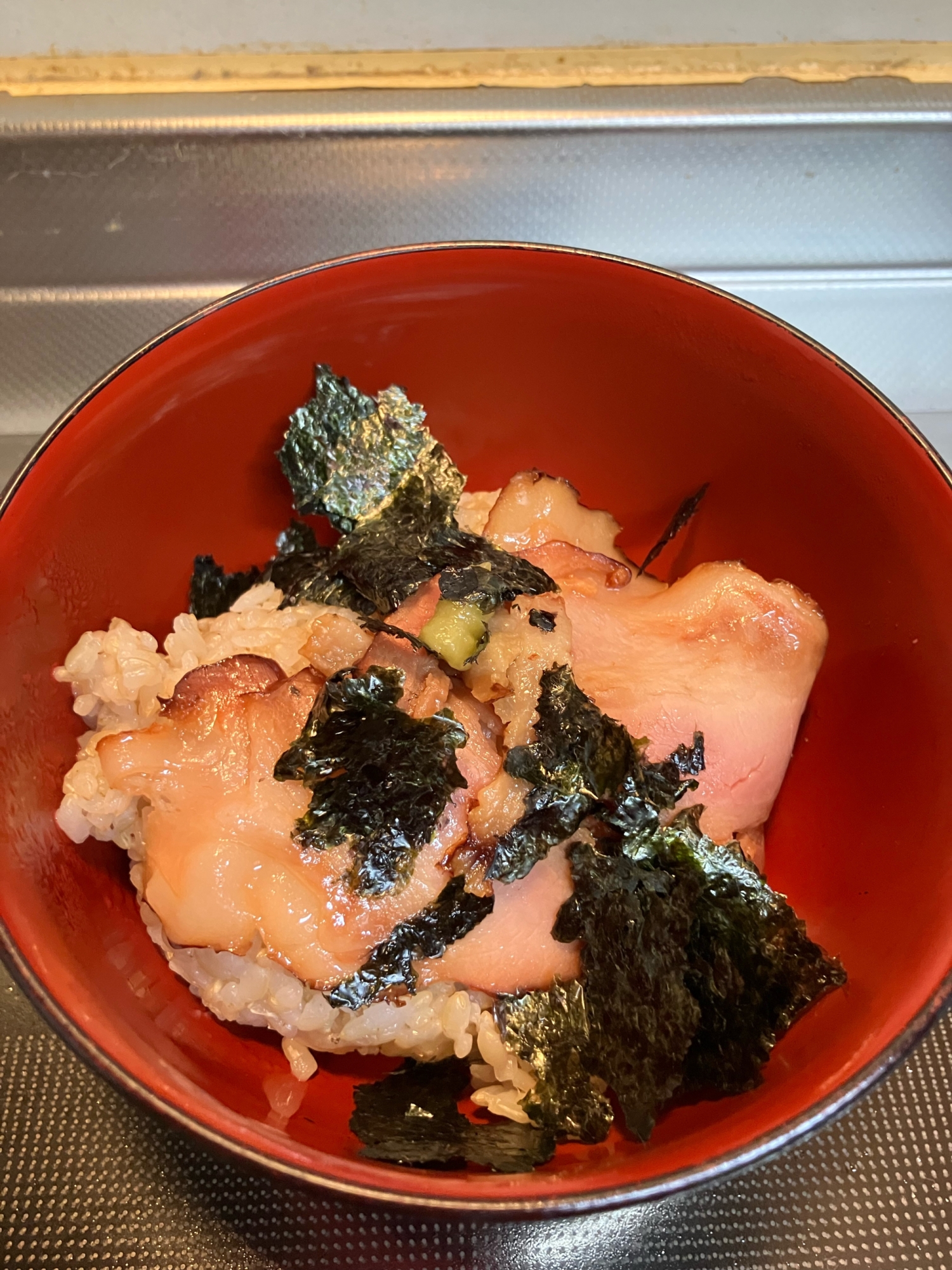 わさびと海苔が美味しいチャーシュー丼^_^