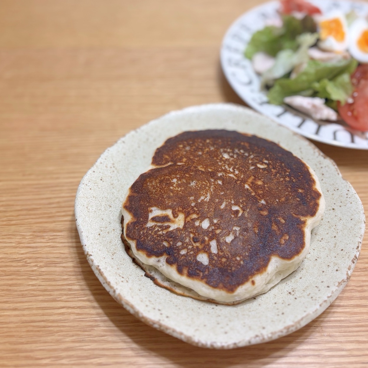 フライパンで焼く♪もちふわ♡米粉バナナパン