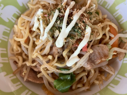 かつお節踊る♪和風ソース焼きそば^_^