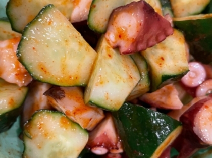 たこときゅうりのキムチ和え