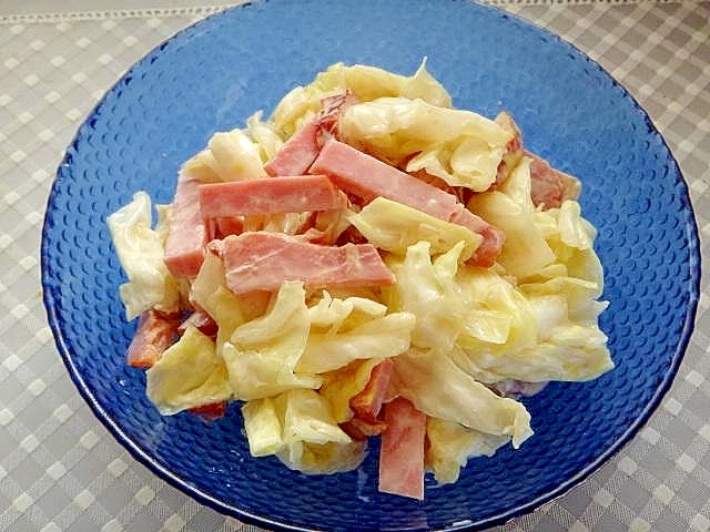 キャベツと焼き豚のマヨサラダ