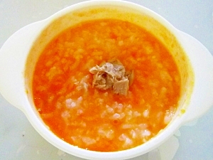 離乳食中期 ツナ トマト にんじんのおかゆ レシピ 作り方 By へんてこぽこりんママ 楽天レシピ