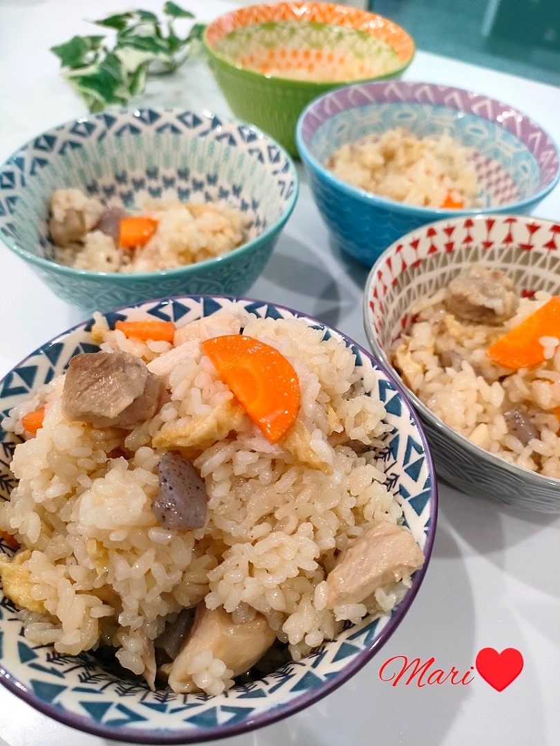 お鍋で炊くよ♪かしわ飯