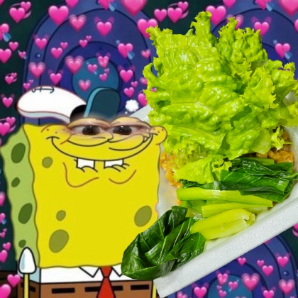 レタスと小松菜入りの納豆