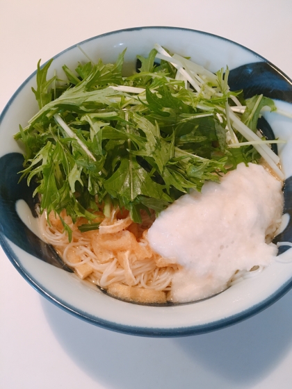 トロロと水菜の柔麺。