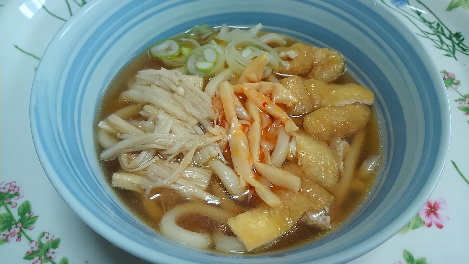 えのきと油揚げとメンマのうどん☆