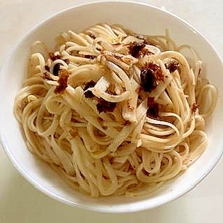 ポン酢を作った時に出る削り節で　焼き素麺