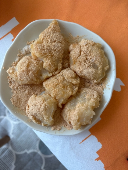子供が大好き(^^)簡単ヘルシーきなこ豆腐餅♪