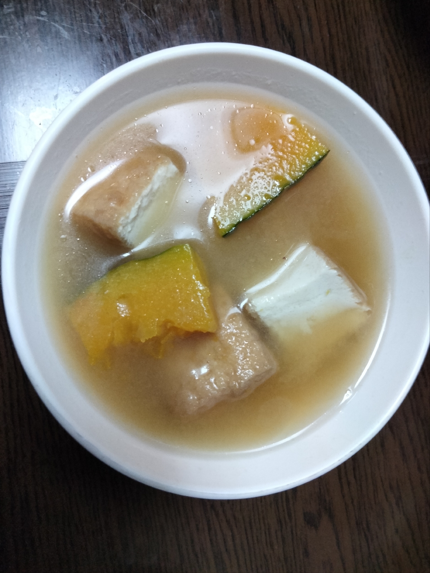 かぼちゃと厚揚げの味噌汁