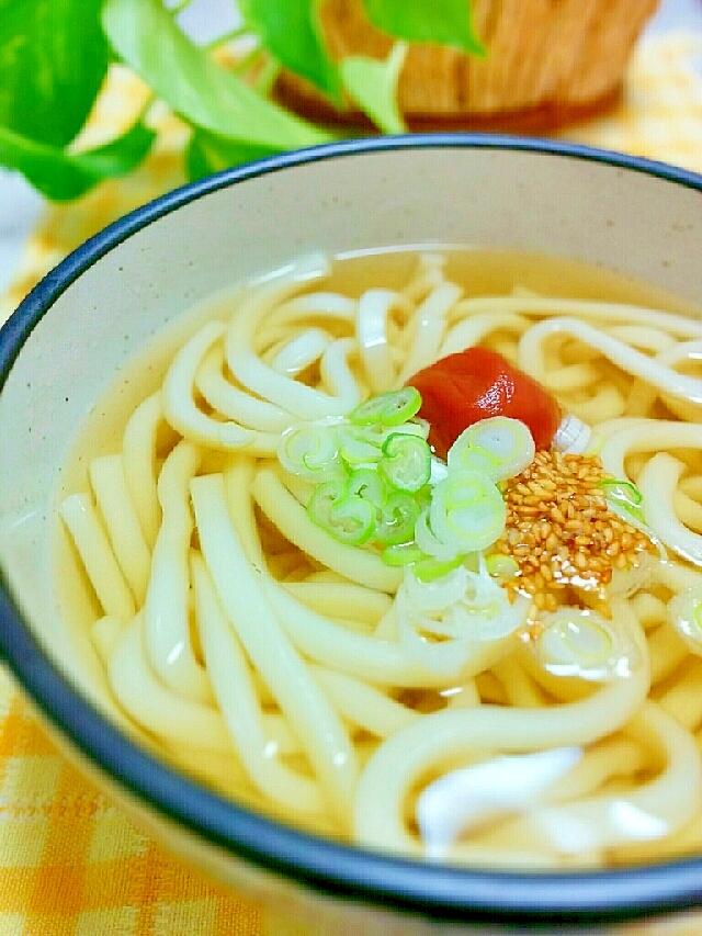 すっぱ旨い 梅干し入りの温かいうどん レシピ 作り方 By キャロット キャンディ 楽天レシピ