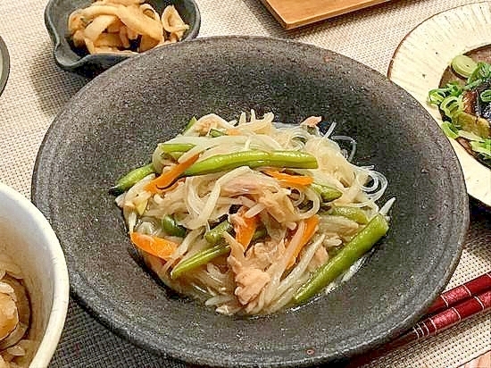 胃腸に優しい！春雨といんげんの煮物