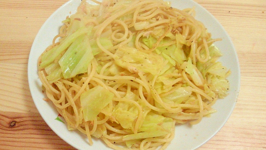 ツナとキャベツのトマトケチャップパスタ