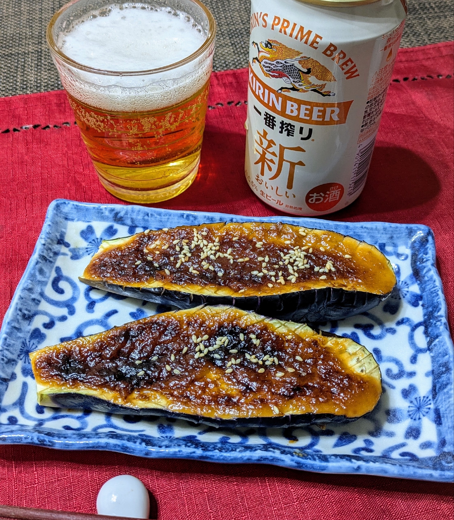 茄子の味噌マヨ焼き