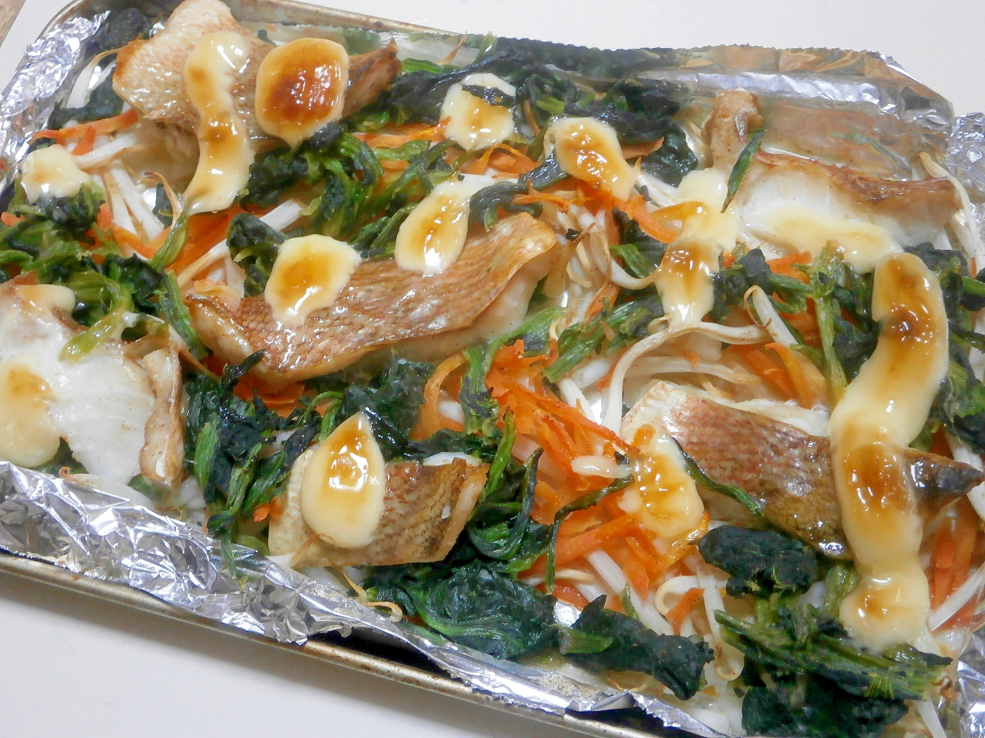 赤魚と野菜のマヨ焼き
