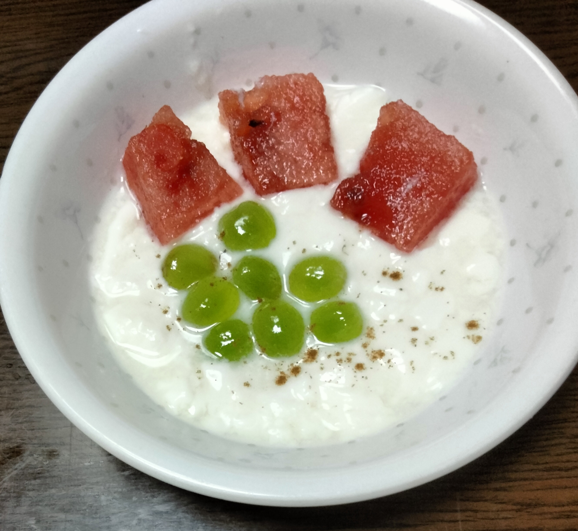 今日のヨーグルト♡スイカ&ぶどう