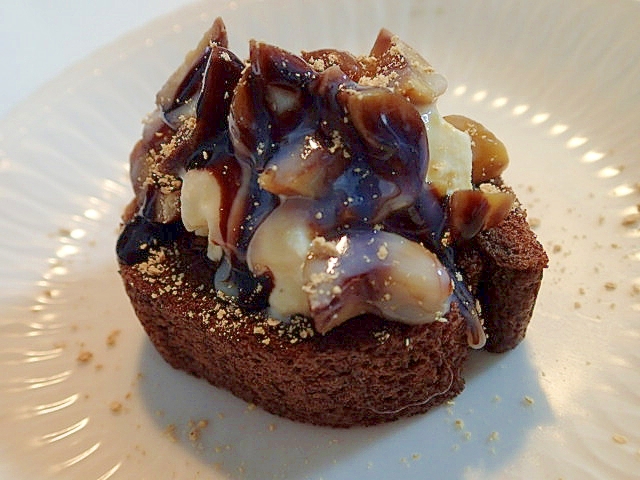 バニラアイスと甘栗のチョコロールケーキ レシピ 作り方 By ぷ みぃまま 楽天レシピ