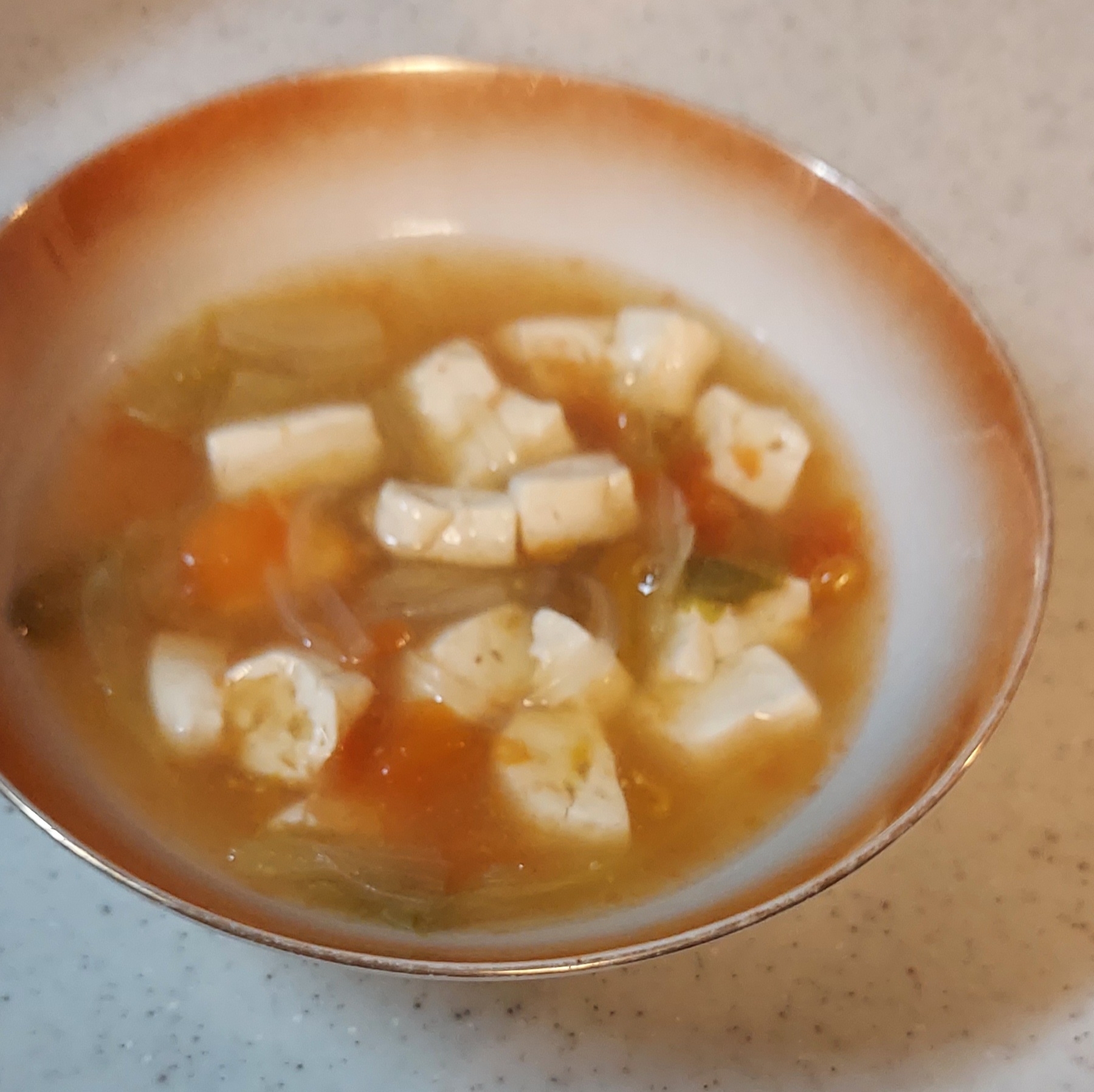 トマト&豆腐&レタスのスープ