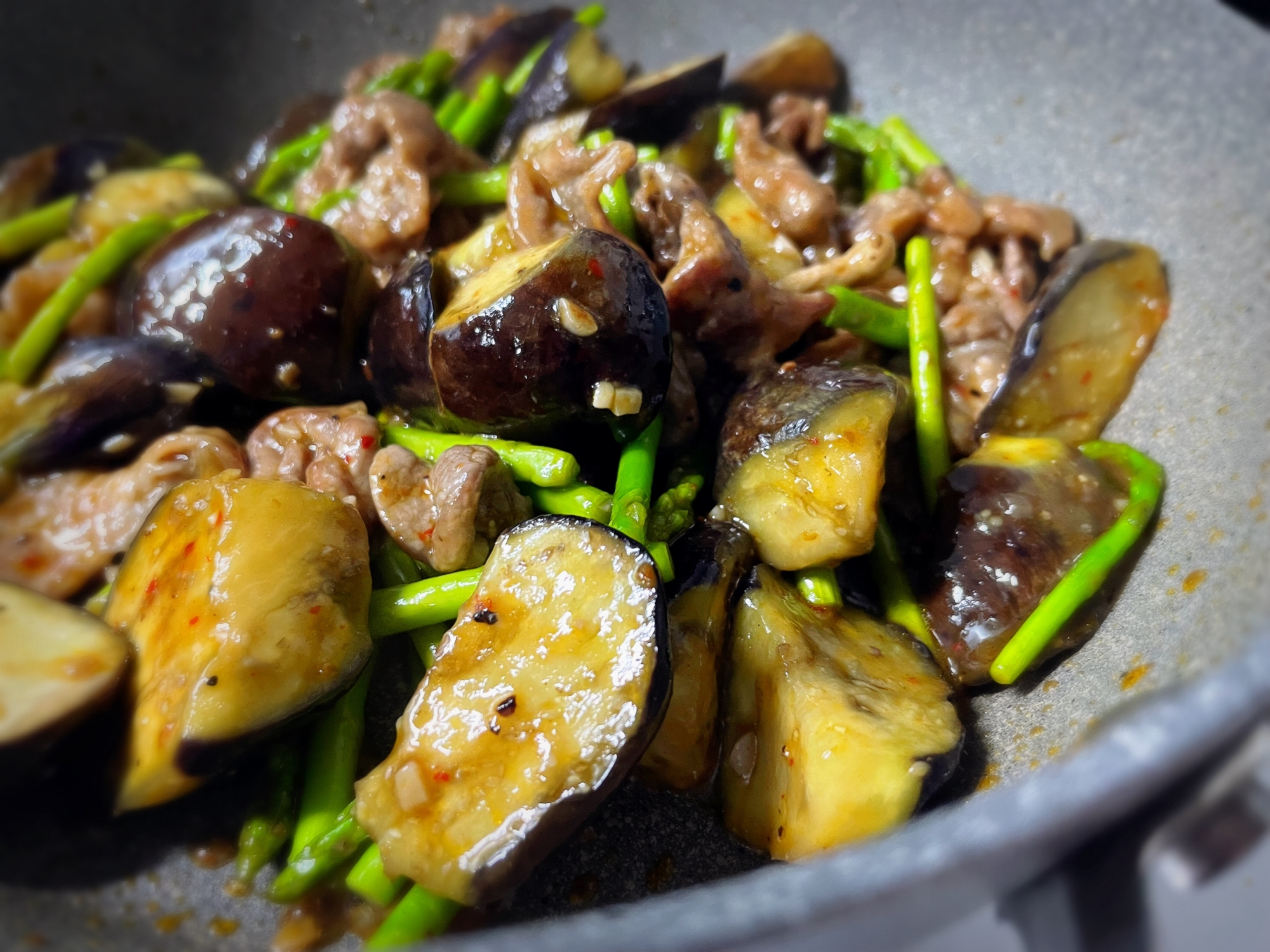 豚肉とナスの麻辣味噌炒め