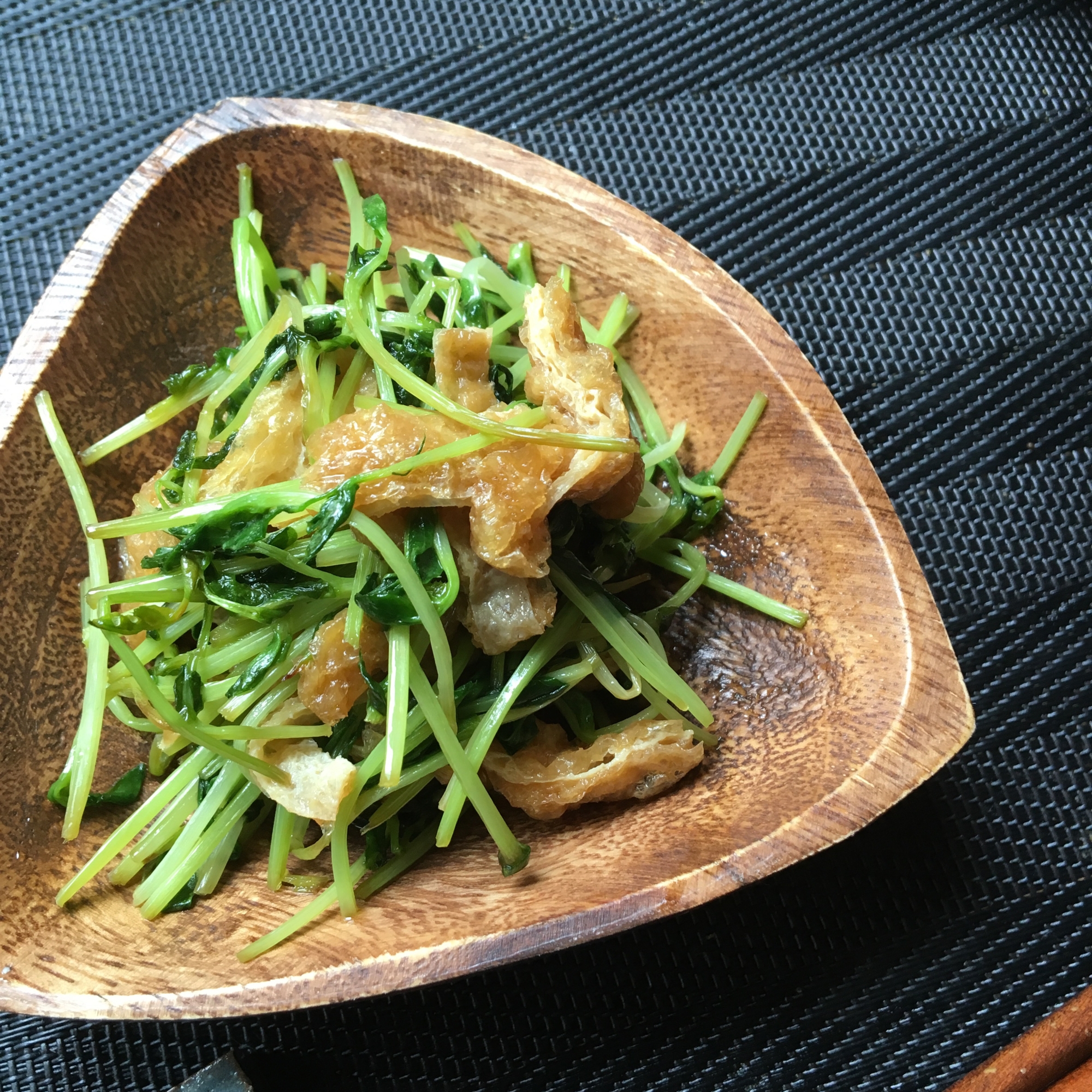 常備菜にも♡豆苗と油揚げの炒め煮