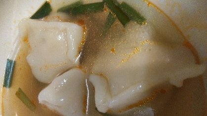 簡単ピリ辛スープ餃子